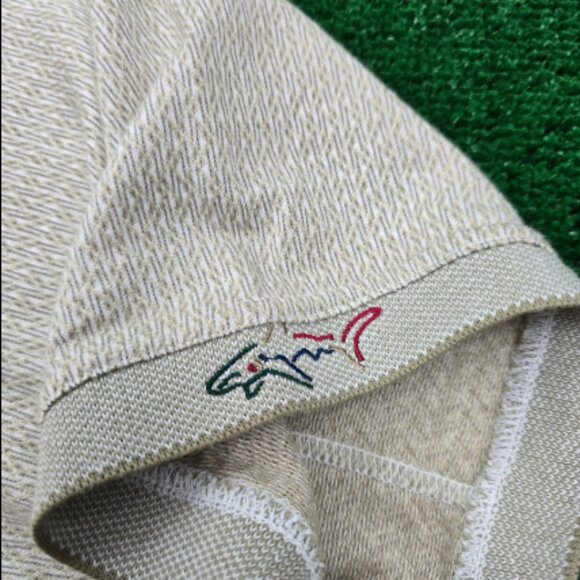 Greg Norman Polo Shirt Mens 2XL/XL Beige Short Sleeve Vintage Golf Shark Casual - Picture 4 of 4